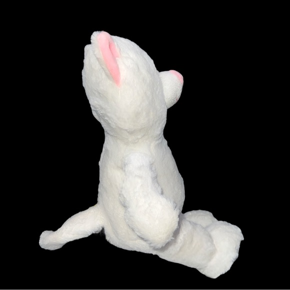 MS Teddy Bear Inc Plush White Cat Pink Nose Stuffed Animal Kitty Sewn Eyes 14” - Picture 5 of 6